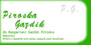 piroska gazdik business card
